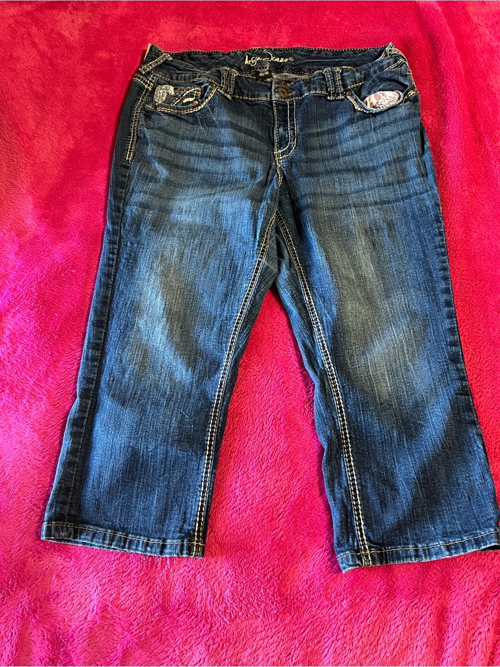 ARULA Dark Blue Denim Capris
